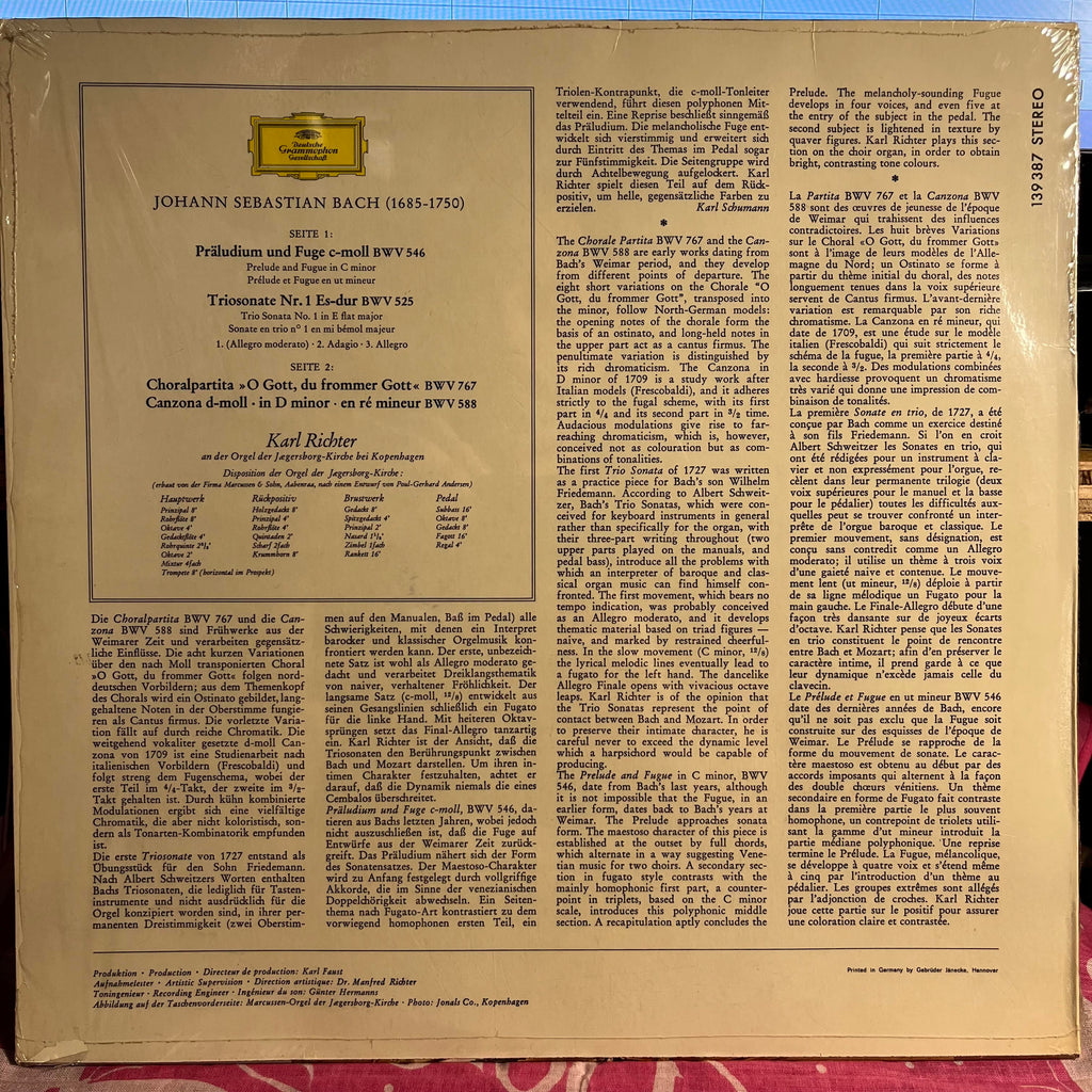 Johann Sebastian Bach - Orgelwerke = Organ Works = Œuvres Pour Orgue (Vol. 3) *SHRINK/GERMANY* | Near Mint (NM) Near Mint (NM) Love Vinyl Records