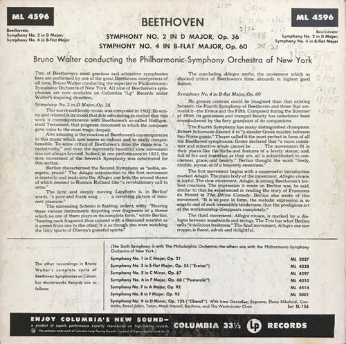 Ludwig van Beethoven - Symphonies No 2 In D Major, Op. 36 And No 4 In B-Flat Major, Op. 60 | Near Mint (NM) Excellent (EX) Love Vinyl Records