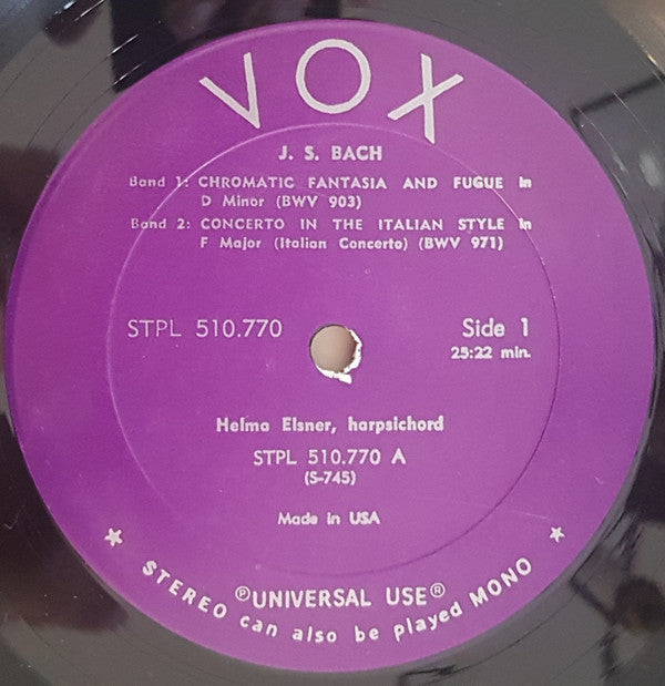 Johann Sebastian Bach - Harpsichord Music / Œuvres Pour Clavecin | Near Mint (NM) Near Mint (NM) Love Vinyl Records