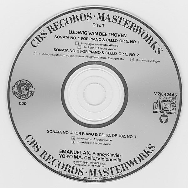 Ludwig van Beethoven - The Sonatas For Piano/Klavier & Cello (2xCD) | Near Mint (NM) Near Mint (NM) Love Vinyl Records