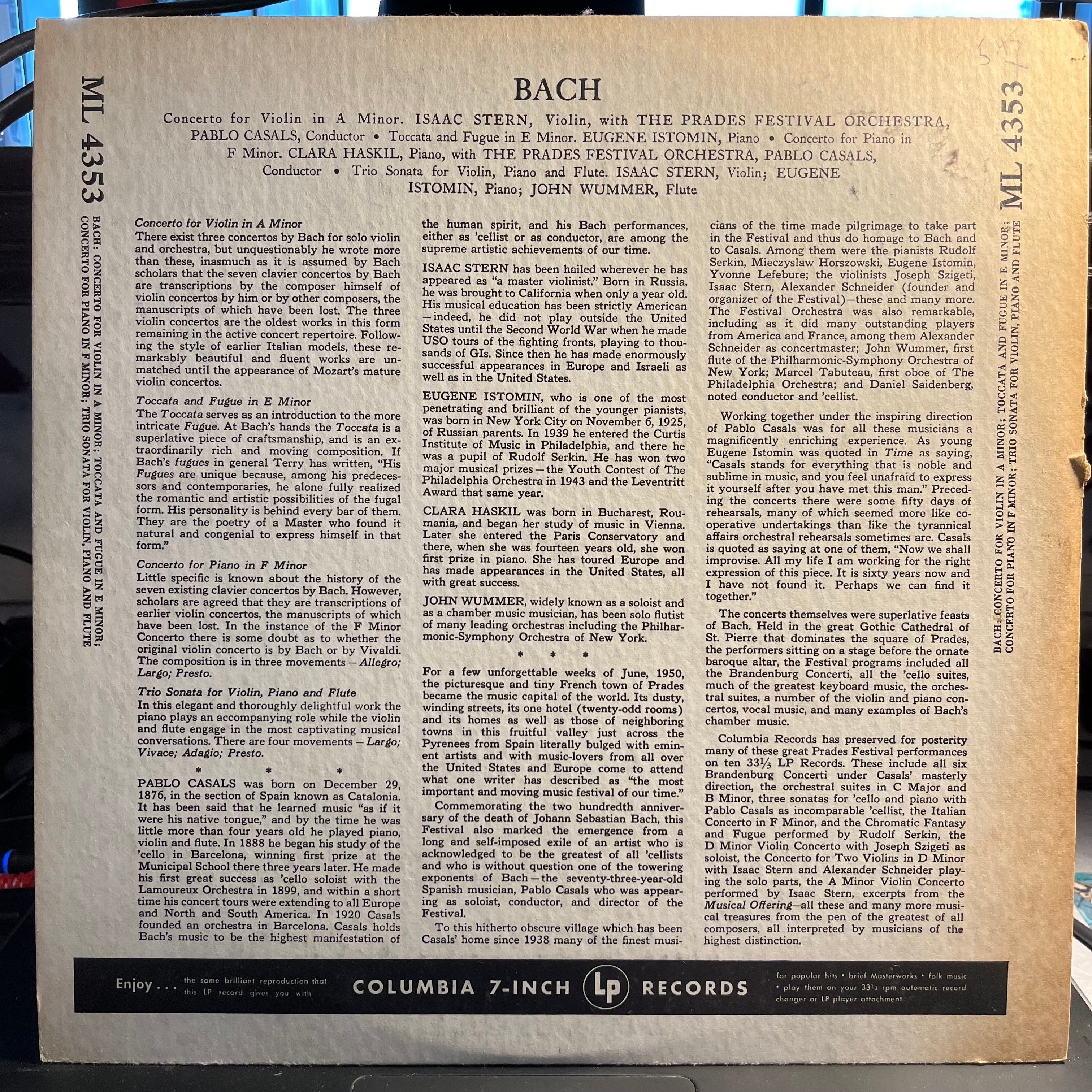 Johann Sebastian Bach - Prades Festival Vol. 9 | Near Mint (NM) Near Mint (NM) Love Vinyl Records