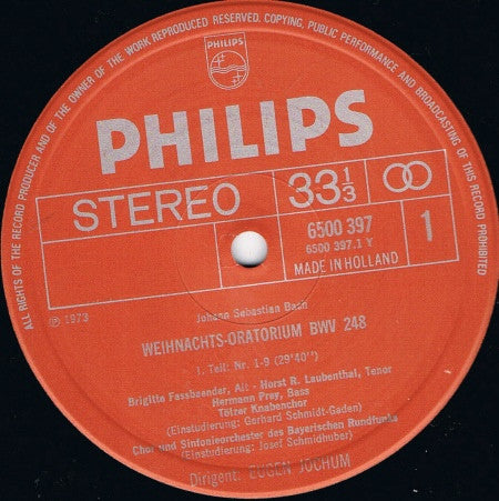 Johann Sebastian Bach - Weihnachts-Oratorium | Near Mint (NM) Near Mint (NM) Love Vinyl Records