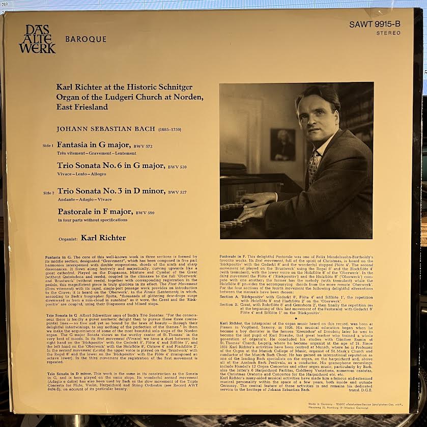 Johann Sebastian Bach - The Historic Schnitger Organ Of The Ludgeri Church | Near Mint (NM) Near Mint (NM) Love Vinyl Records