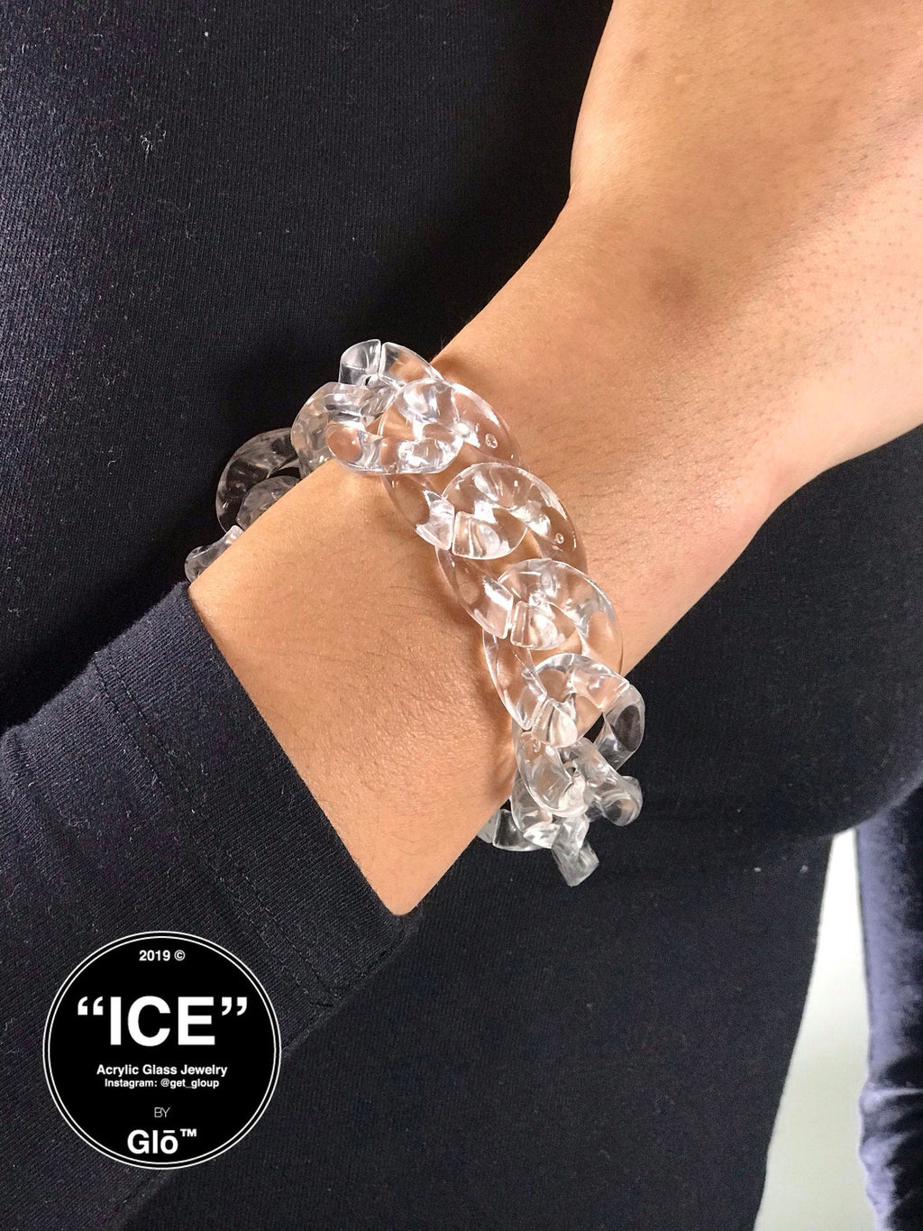 Clear Large Cuban Link Bracelet | Bold and Contemporary Jewelry plushtrap