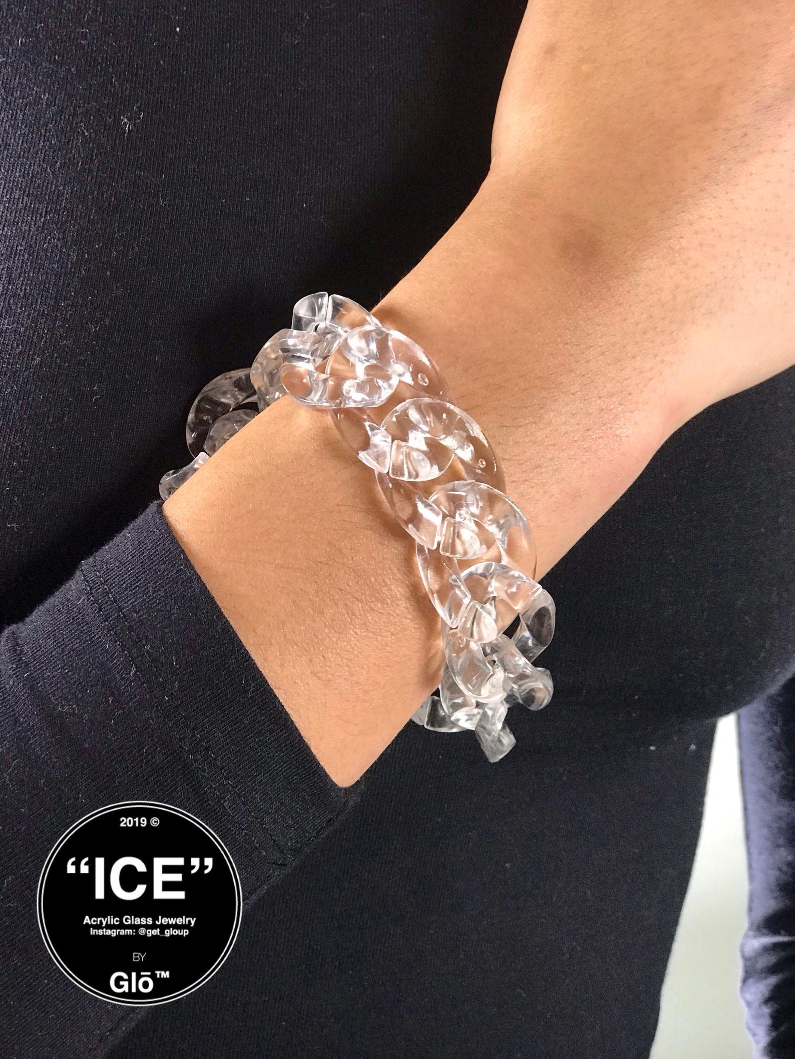 Clear Large Cuban Link Bracelet | Bold and Contemporary Jewelry plushtrap