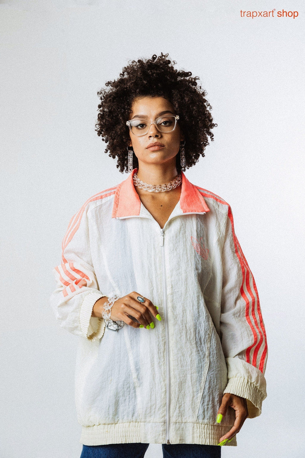 Clear Large Cuban Link Choker Acrylic glass Chain. Necklace plushtrap