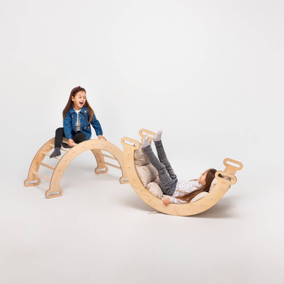 Climbing Arch & Rocker Balance - Montessori Climbers for Kids 1-7 y.o. – Beige Goodevas B2B