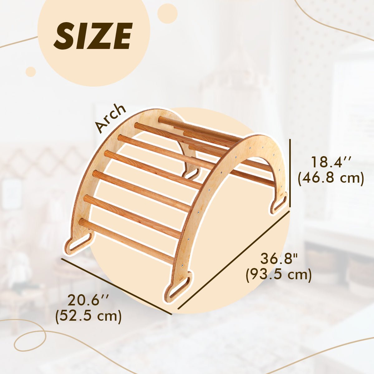 Climbing Arch & Rocker Balance - Montessori Climbers for Kids 1-7 y.o. – Beige Goodevas B2B