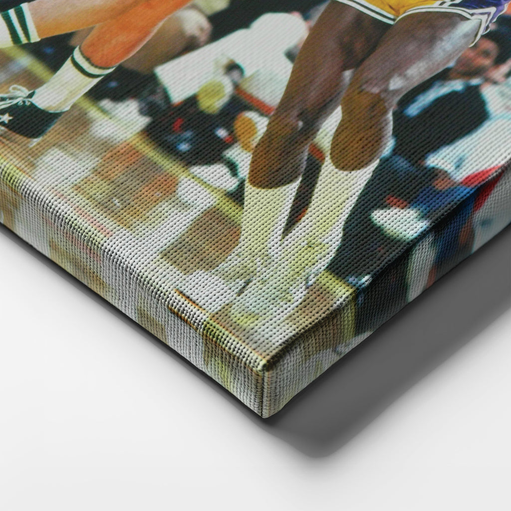 Larry Bird & Magic Johnson Canvas – Lakers vs Celtics Wall Art Print CanvasBlackArt