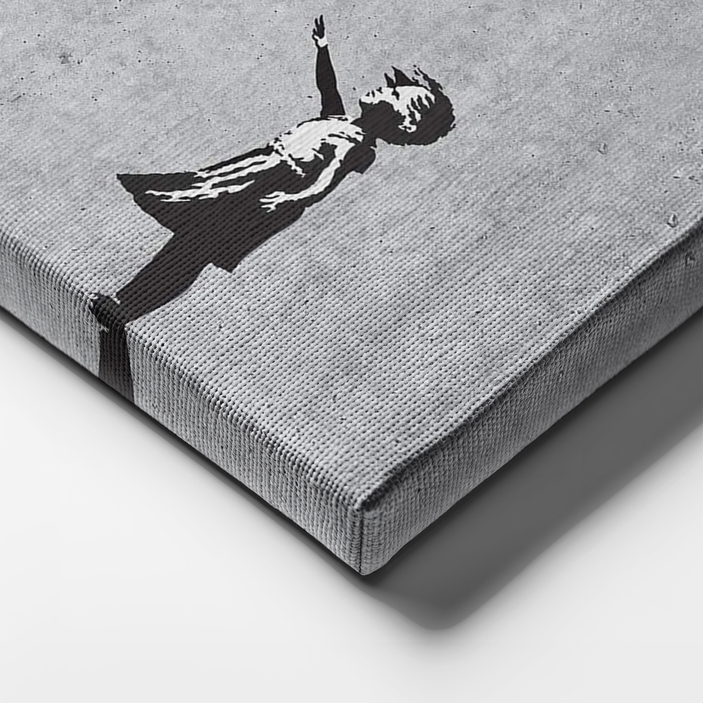 Michael Jordan Banksy Balloon Girl Canvas Art - NBA Street Art Decor CanvasBlackArt