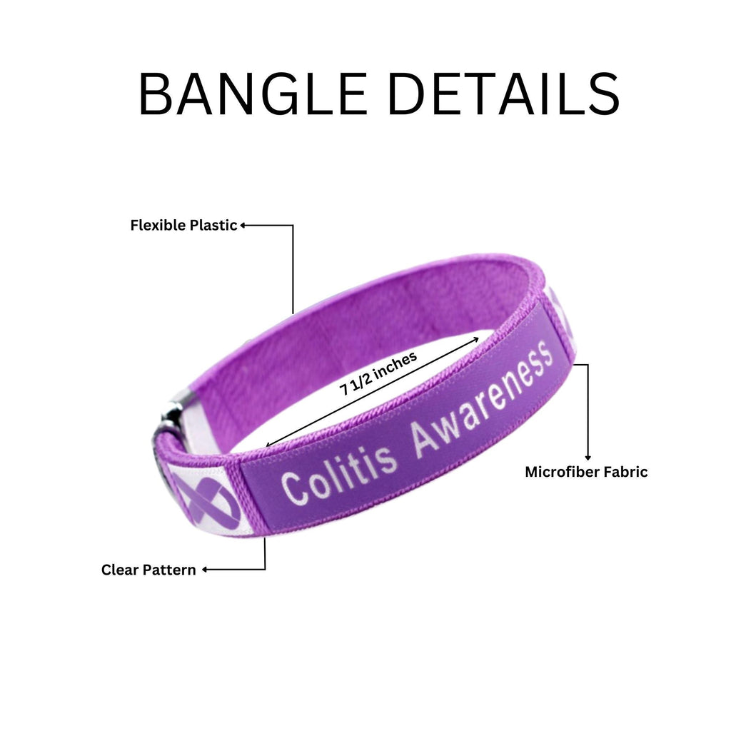 Colitis Awareness Purple Ribbon Bangle Bracelets The Awareness Company