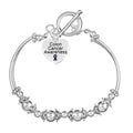 Colon Cancer Awareness Heart Charm Partial Beaded Bracelet The Awareness Company