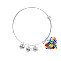 Colored Puzzle Heart Autism Retractable Bracelets The Awareness Company