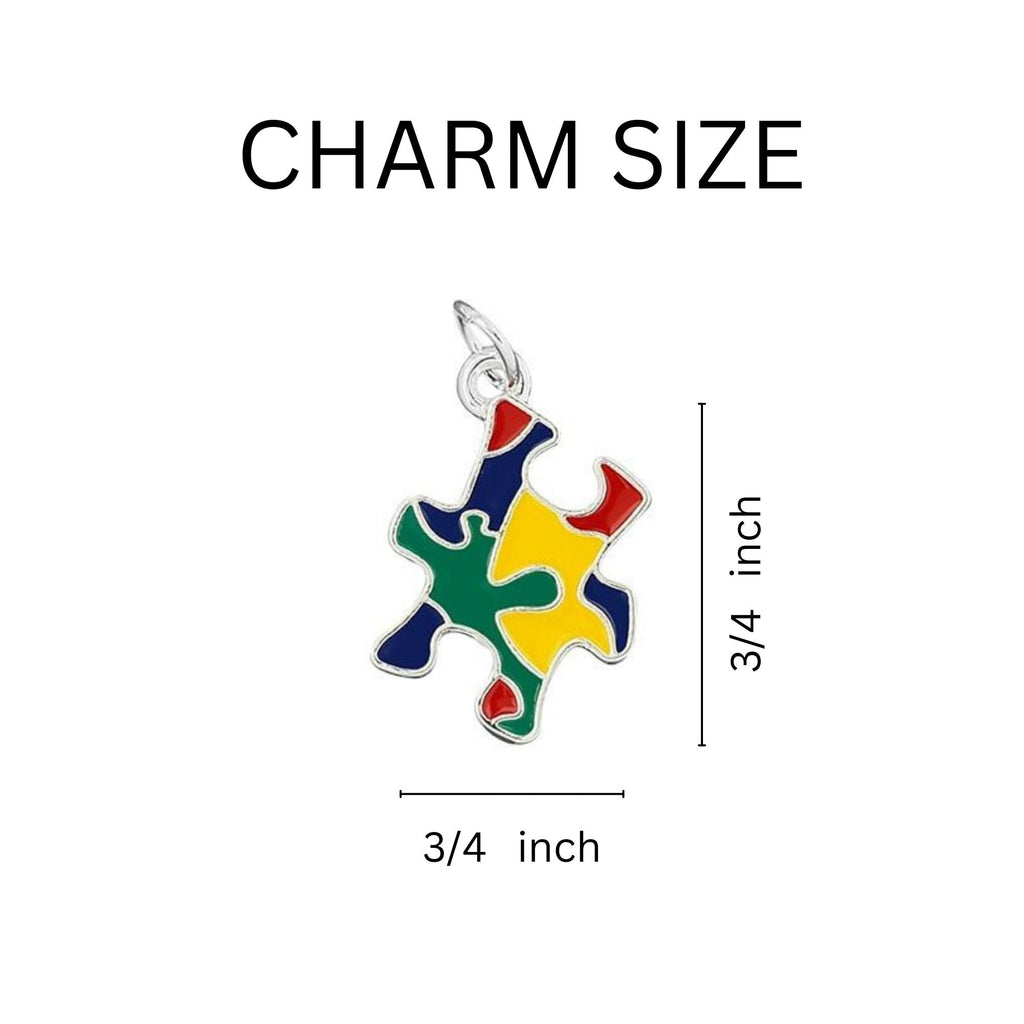 Colored Puzzle Piece Autism Awareness Hanging Charms The Awareness Company