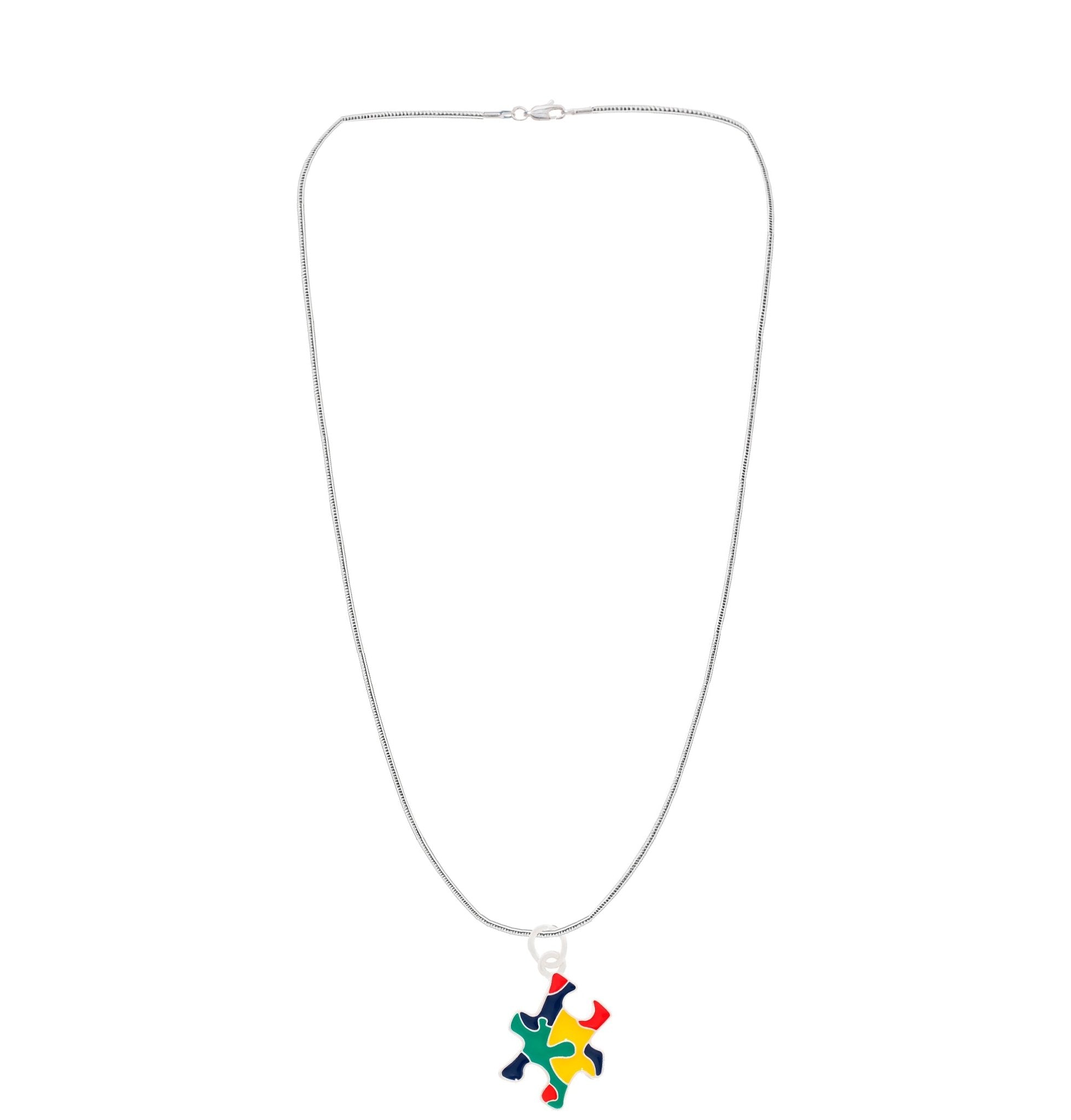 Colored Puzzle Piece Autism Awareness Necklaces The Awareness Company