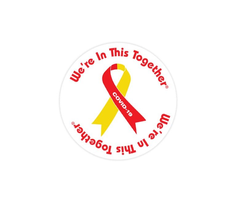 Coronavirus Disease (COVID-19) Button Pins - We're In This Together The Awareness Company