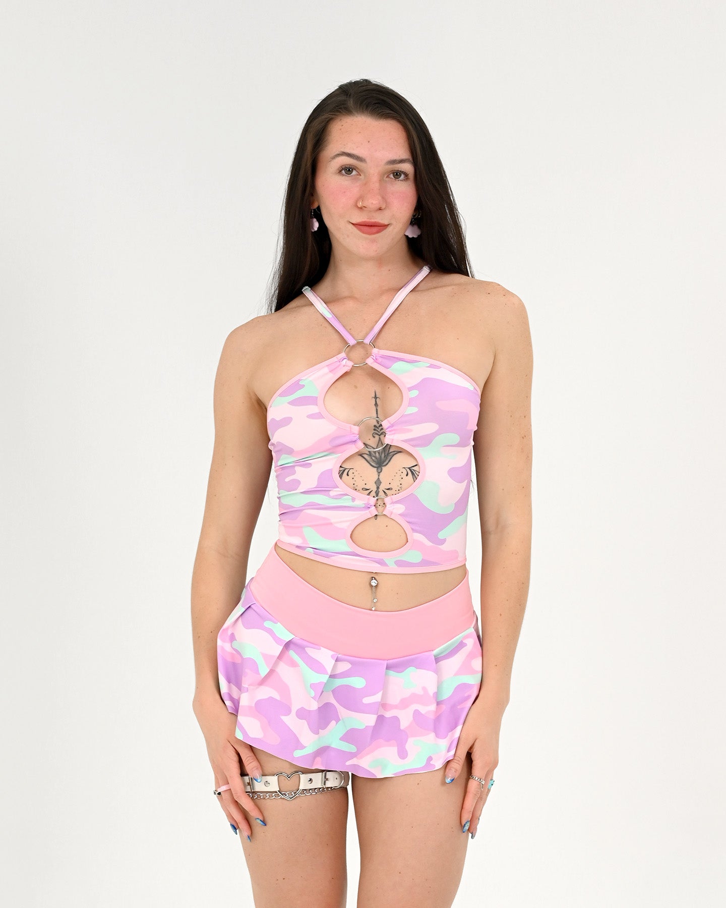 Cotton Candy Camo Crop Top SUSPEX Rave Outfits
