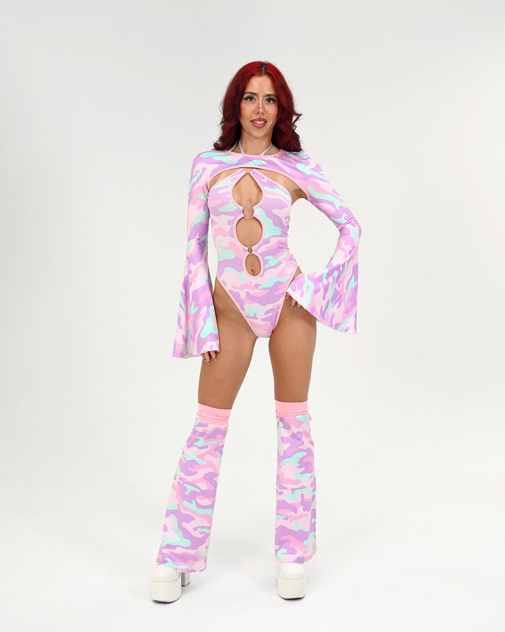 Cotton Candy Camo Bodysuit SUSPEX Rave Outfits