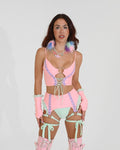 Cotton Candy Lace-up Crop Top SUSPEX Rave Outfits