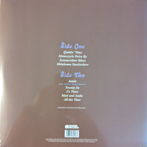 Zach Bryan - Summertime Blues | Mint (M) Mint (M) Love Vinyl Records