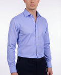 Long Sleeve Shirt with contract trimming // Dual cuffs //  contemporary fit - Final Sale LEVINAS® Official
