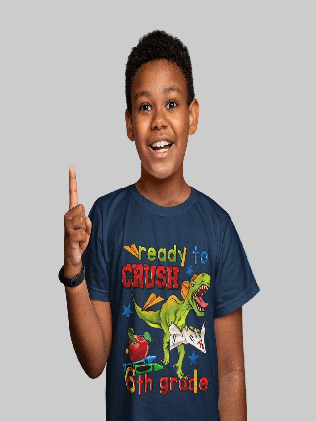 Boys Ready To Crush Six Grade Short Sleeve Tee Shirts for Back To School NicholesGifts