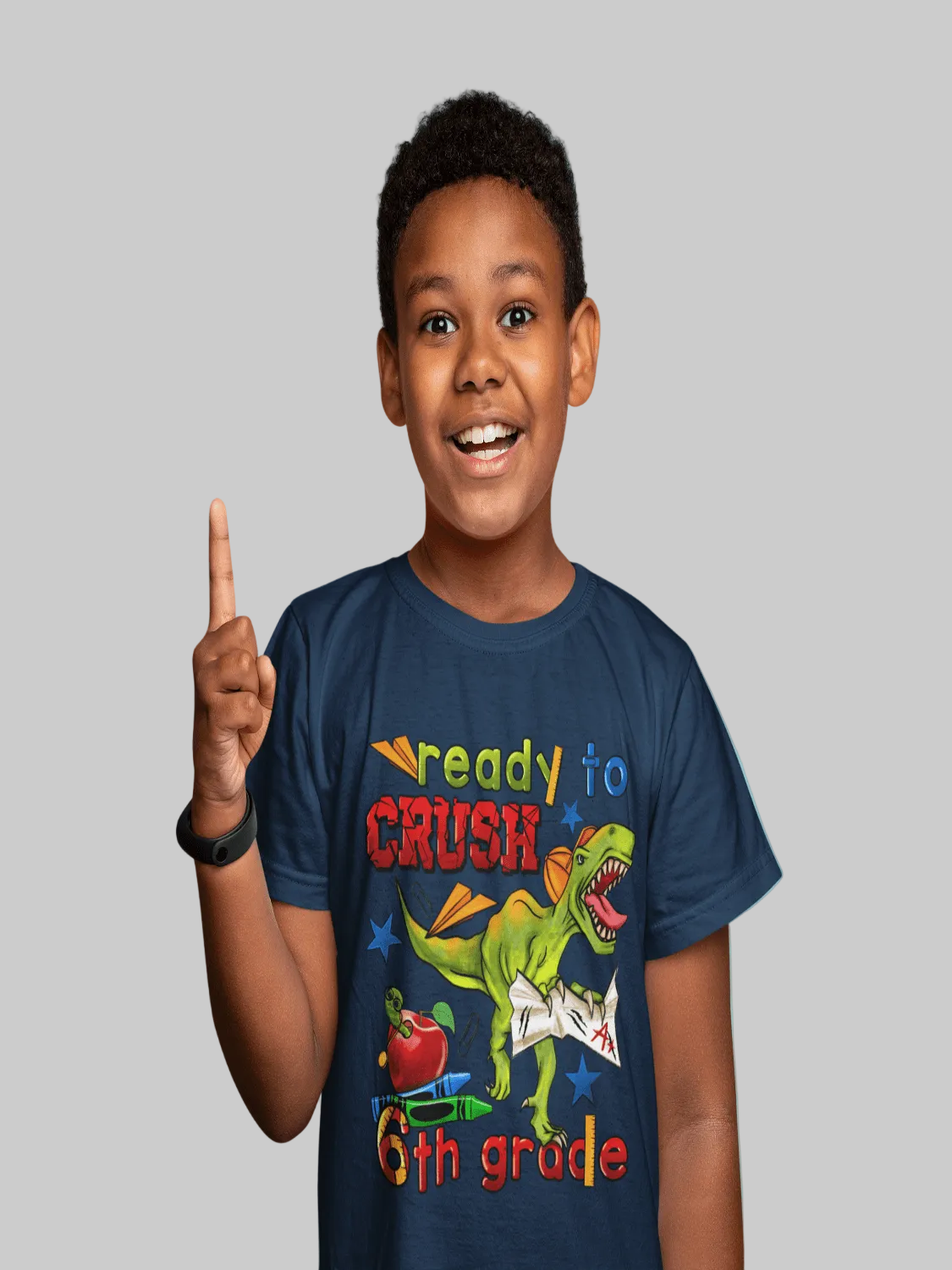 Boys Ready To Crush Six Grade Short Sleeve Tee Shirts for Back To School NicholesGifts