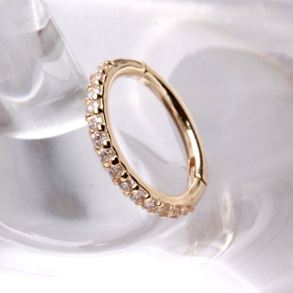 14Kt. Yellow Gold Multi Jeweled Seamless Clicker Ring Fashion Hut Jewelry