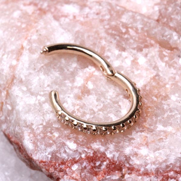 14Kt. Yellow Gold Multi Jeweled Seamless Clicker Ring Fashion Hut Jewelry