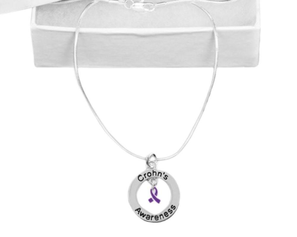 Crohn's Awareness Round Charm Necklaces The Awareness Company