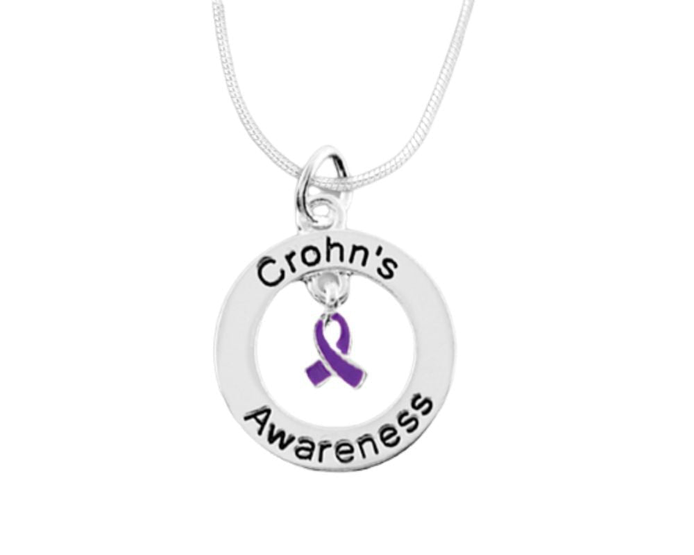 Crohn's Awareness Round Charm Necklaces The Awareness Company