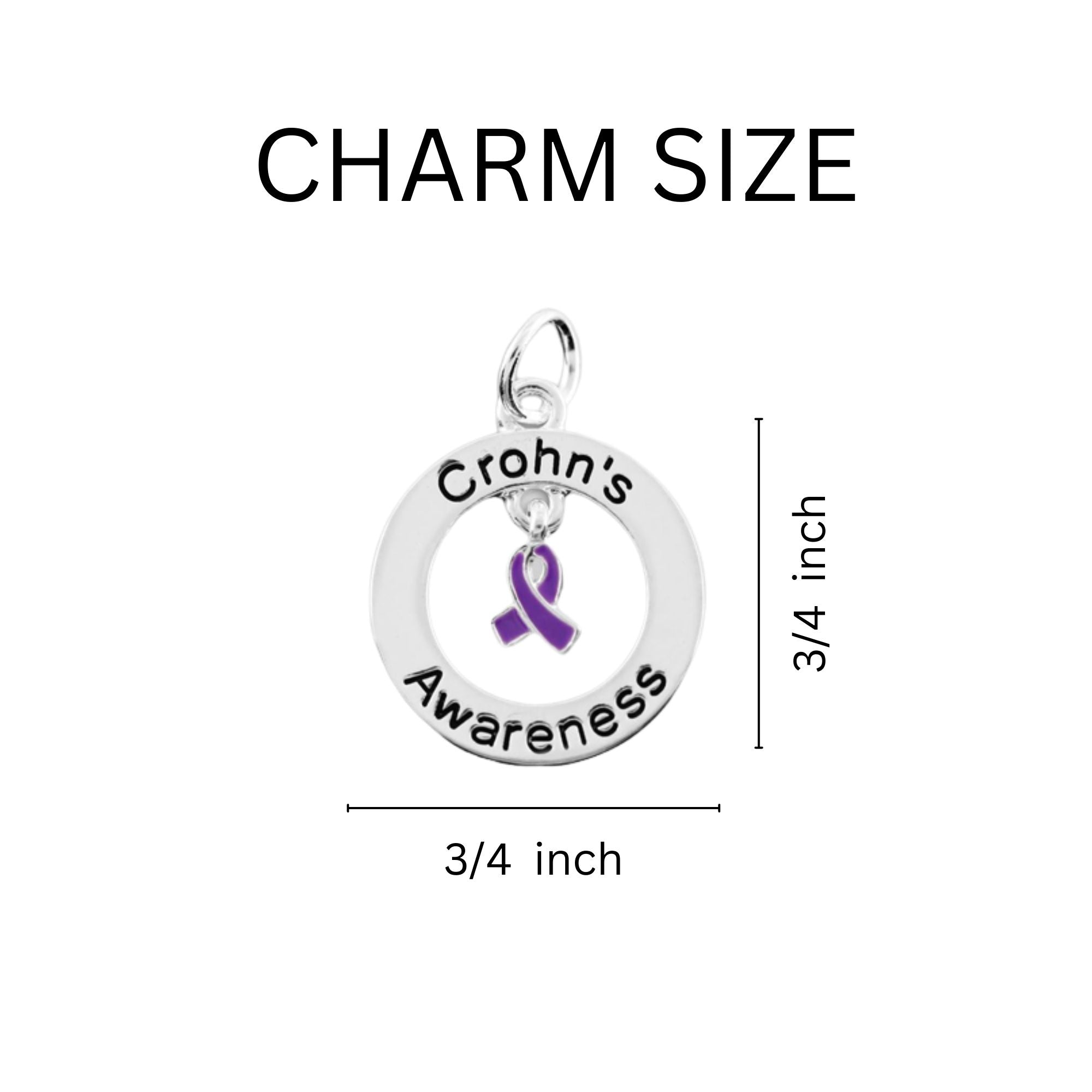 Crohn's Awareness Round Charm Necklaces The Awareness Company