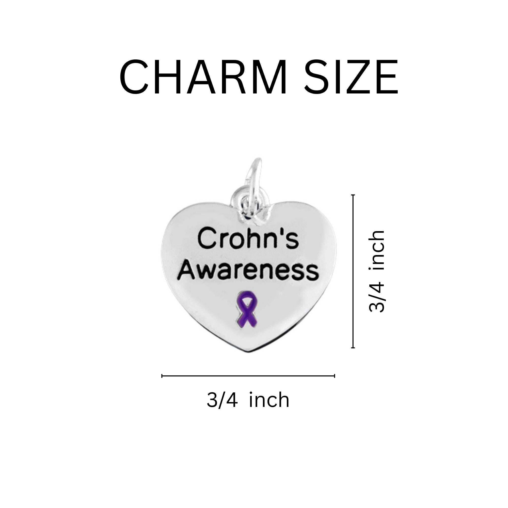 Crohn's Disease Awareness Heart Charm The Awareness Company