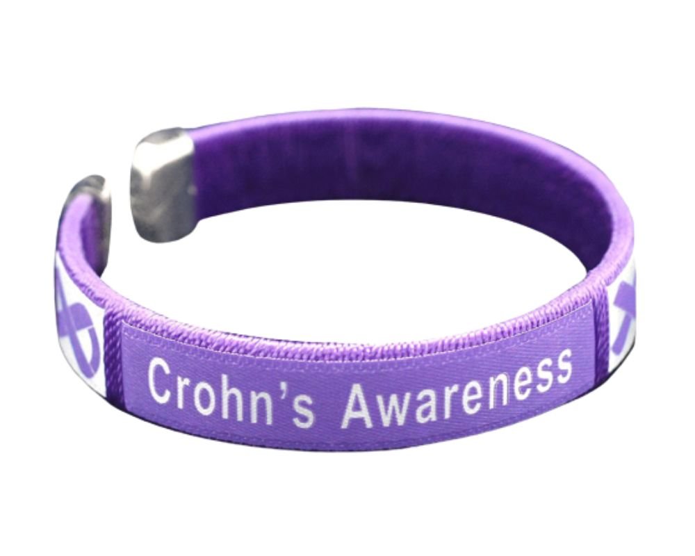 Crohn's Disease Awareness Purple Ribbon Bangle Bracelets The Awareness Company