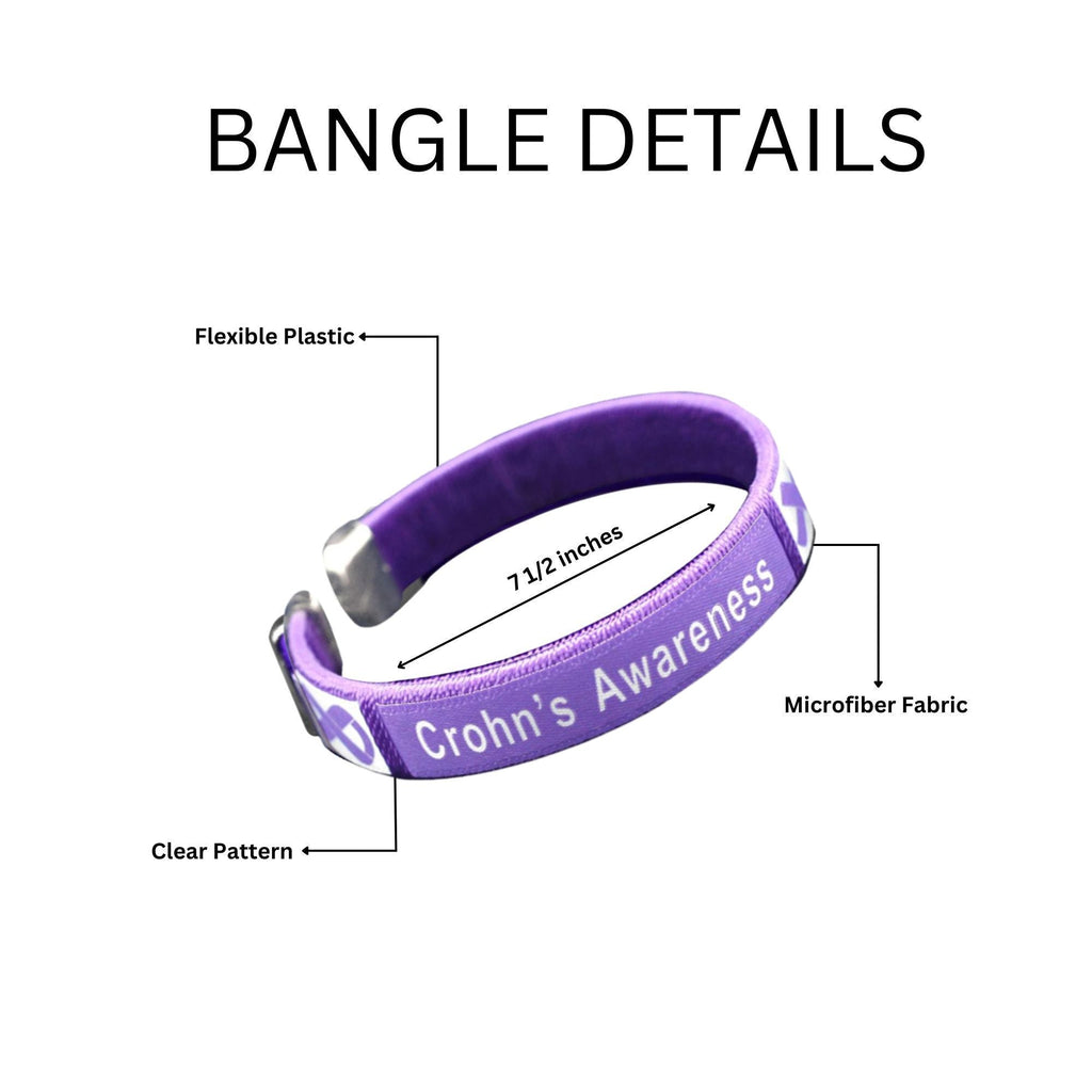 Crohn's Disease Awareness Purple Ribbon Bangle Bracelets The Awareness Company