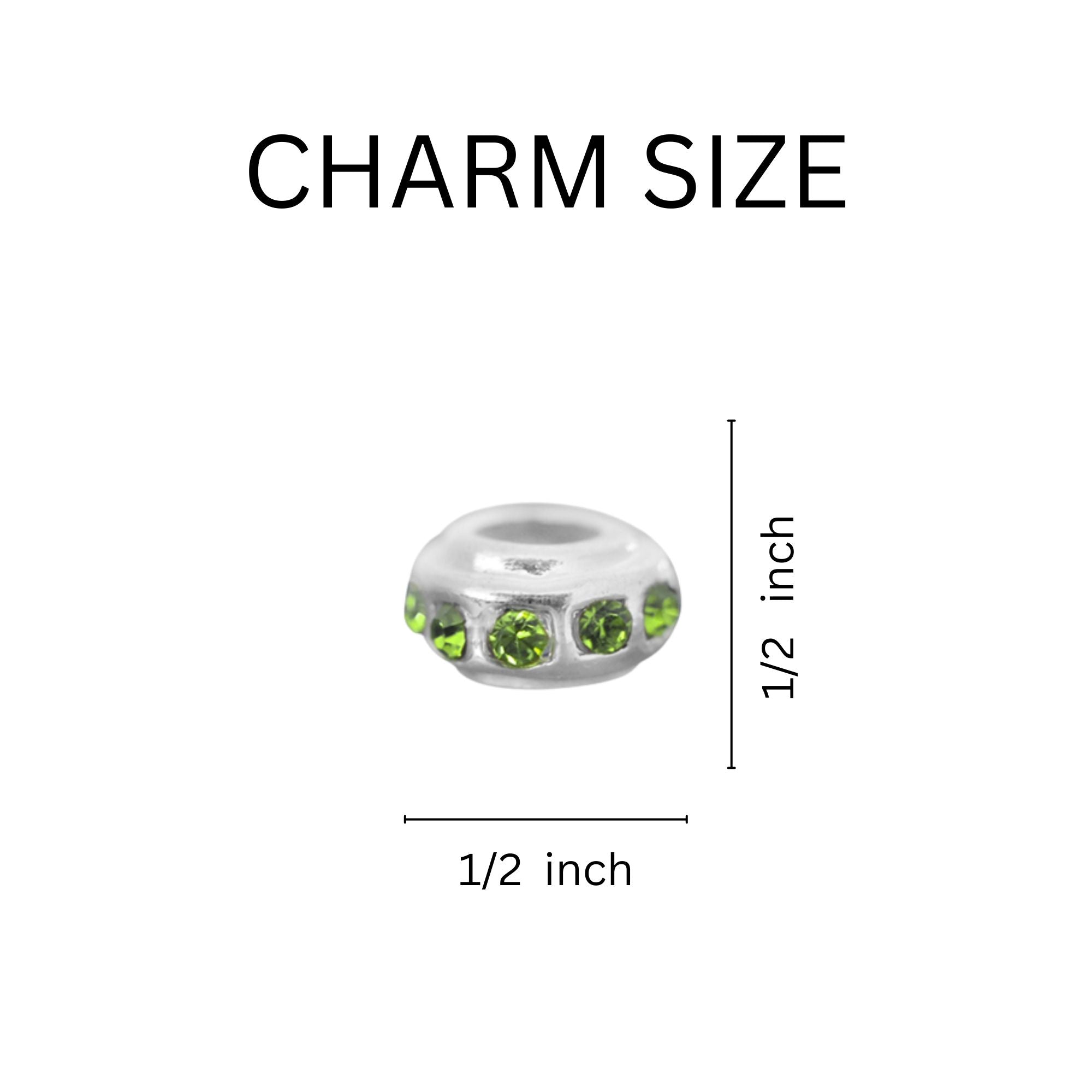 Crystal Accent Green Ribbon Charms - Light Green The Awareness Company