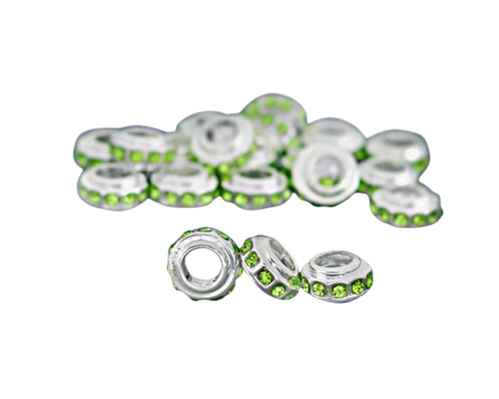 Crystal Accent Green Ribbon Charms - Light Green The Awareness Company