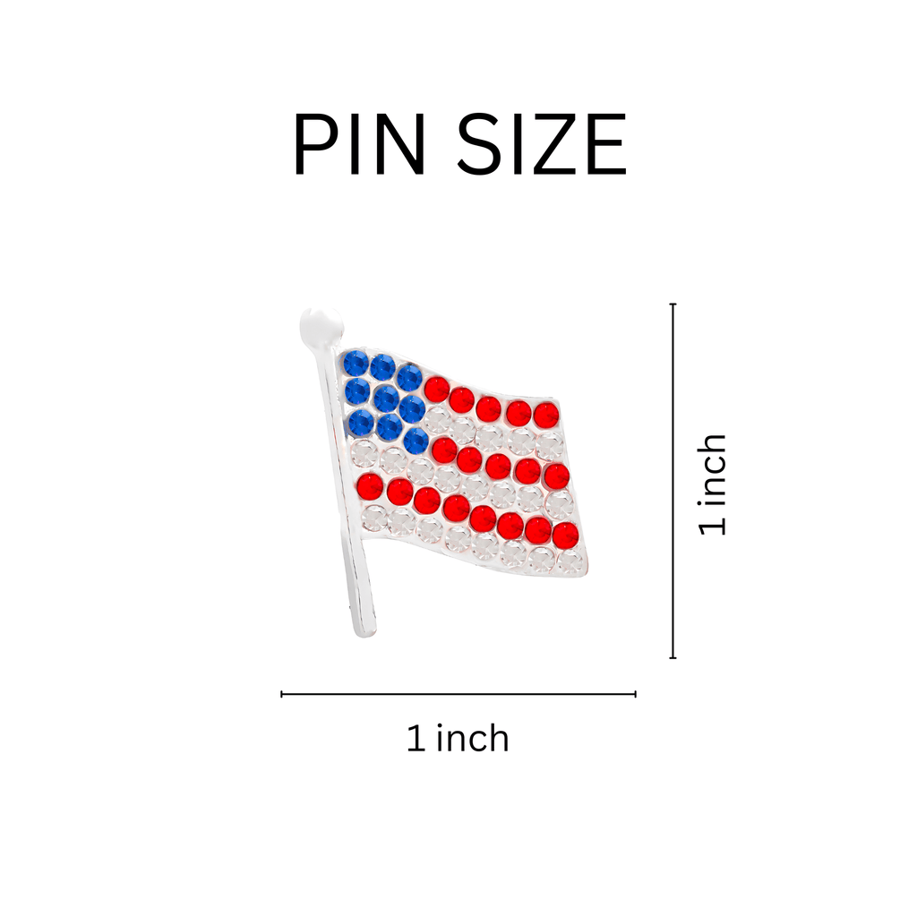 Crystal American Flag Pins The Awareness Company