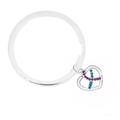Crystal Teal & Purple Ribbon Silver Split Ring Key Chains The Awareness Company