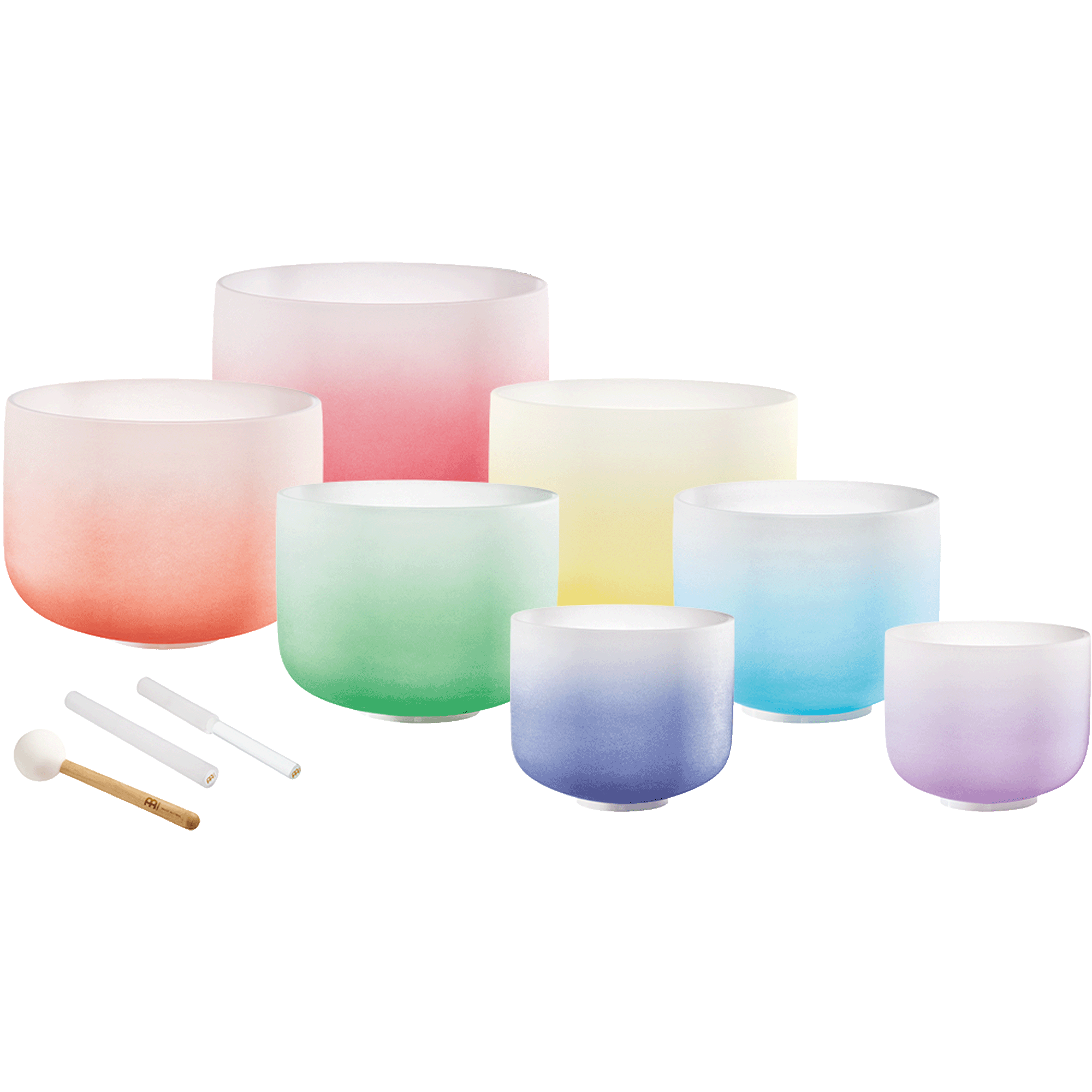 7 Chakra Color Quartz Crystal Singing Bowls Set (8"-14") Sound Healing LAB