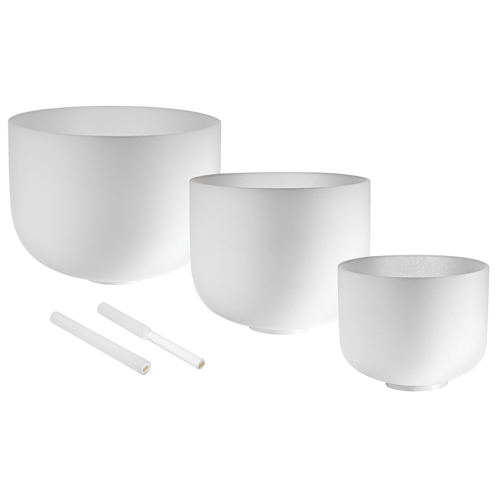 432 Hz Crystal Singing Bowls 8” F4, 10” D4, 12” C4 - Pure Harmony Set Sound Healing LAB