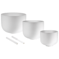 432 Hz Crystal Singing Bowls 8” F4, 10” D4, 12” C4 - Pure Harmony Set Sound Healing LAB