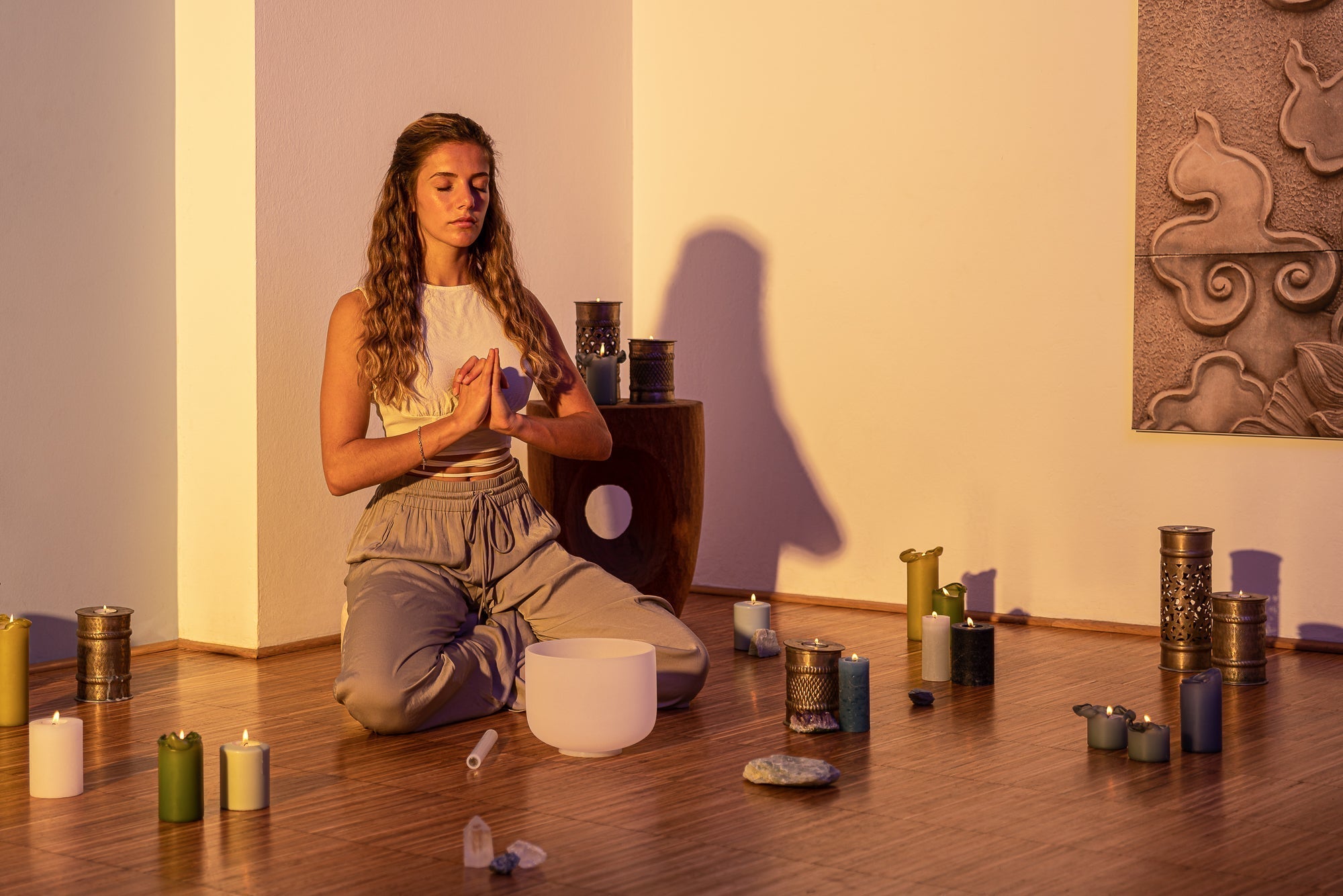 432 Hz Crystal Singing Bowl Chakra Set - 7 Pure White Quartz Bowls (8"–14") Sound Healing LAB