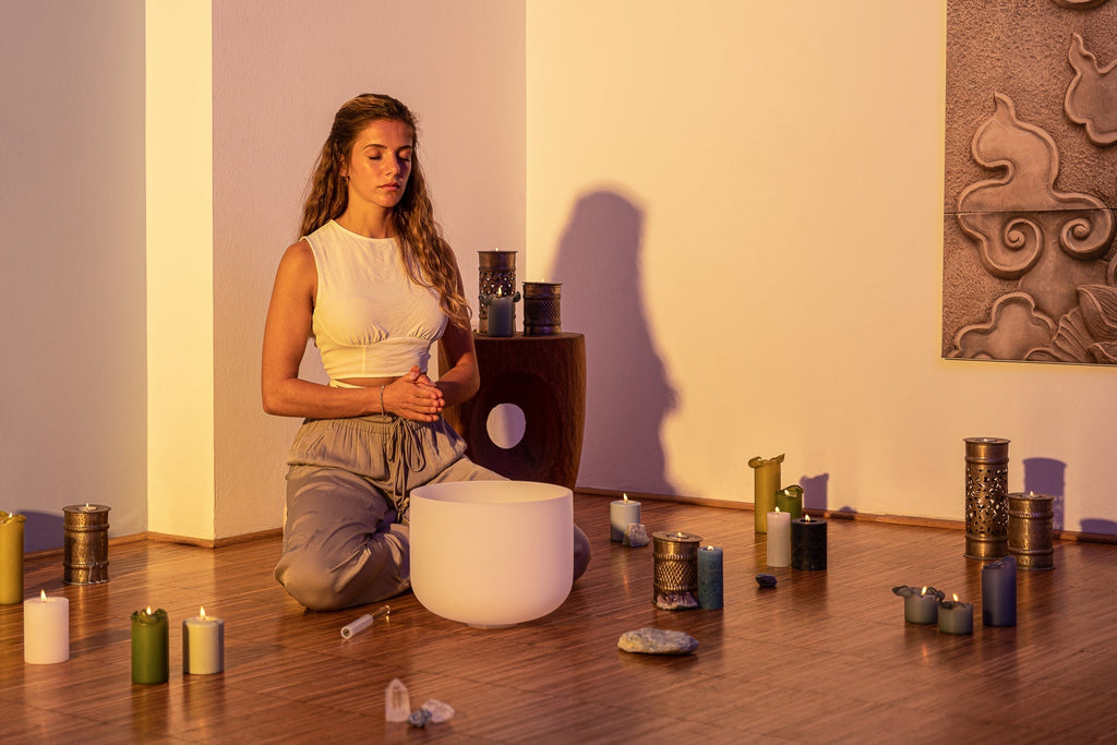 432 Hz Crystal Singing Bowl Chakra Set - 7 Pure White Quartz Bowls (8"–14") Sound Healing LAB