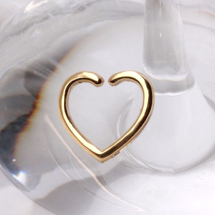 14Kt Yellow Gold Heart Shaped Cartilage Earring Fashion Hut Jewelry