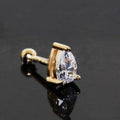 14Kt Yellow Gold Prong Set Teardrop Cartilage Earring Fashion Hut Jewelry