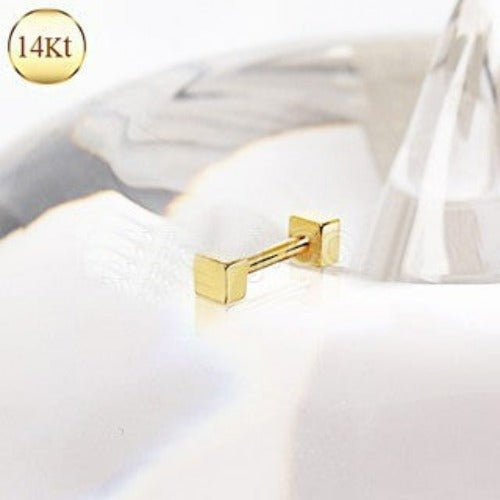 14Kt Yellow Gold Cubed Cartilage Earring Fashion Hut Jewelry