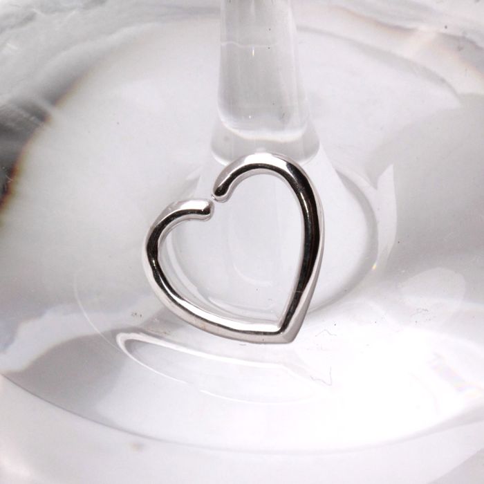 14Kt White Gold Heart Shaped Cartilage Earring Fashion Hut Jewelry