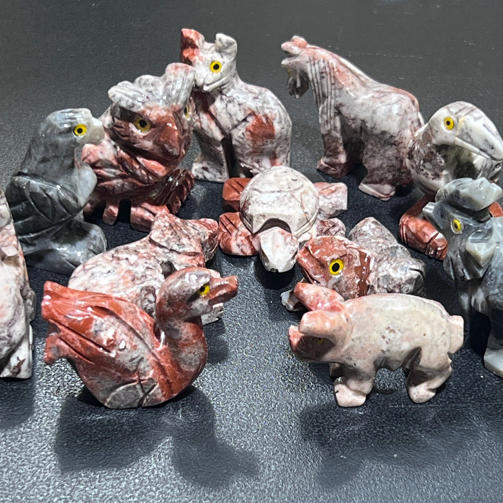 Small Soapstone Animals Carvings (Packs of 10) Wholesale Miniatures Amazing Crystals