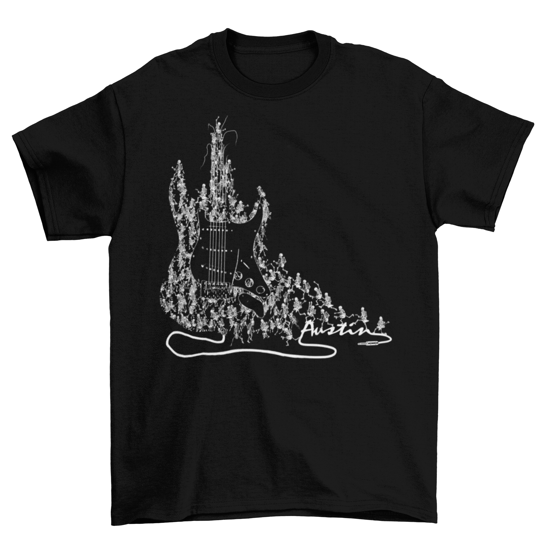 Graphic Austin Skeleton Guitar Design Taboo